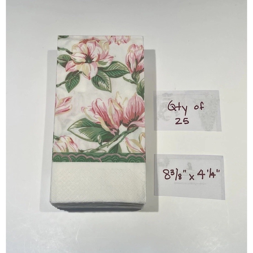 25 Contempo Magnolia Paper Premium Guest Towels Napkins 1996 Vintage